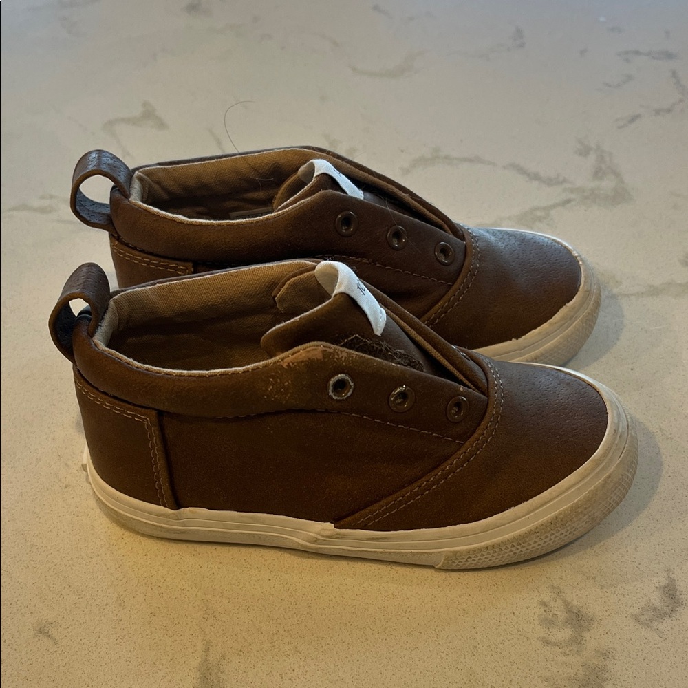 Toms Kids Brown Canvas Slip-On Sneakers with White Sole
